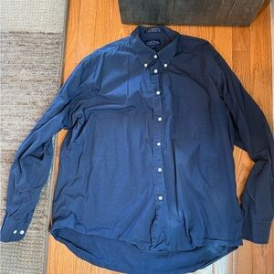 Men's Blue Check Club Room Regular Fit Long Sleeve Dress Shirt, Size 16.5”